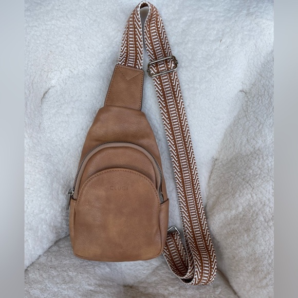 CLUCI Faux Leather Small Sling Bag Fashion Waist Packs with Guitar Strap Women’s - Picture 2 of 14